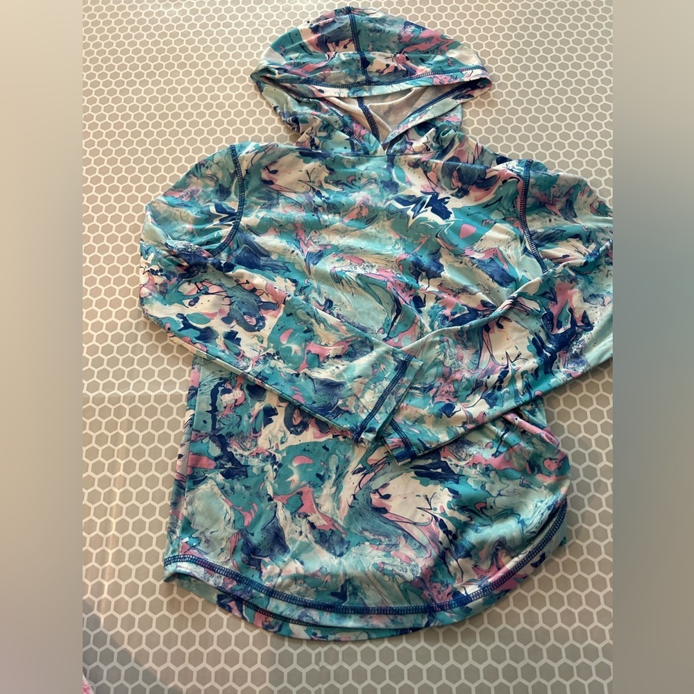 Reel Legends Watermark Theme Girls Swim Coverup w Hood

Size L